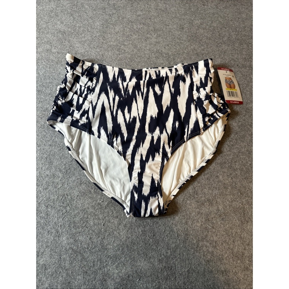 Anne Cole Limited Edition Women's High Waist Bikini Bottoms Size XL Navy/White